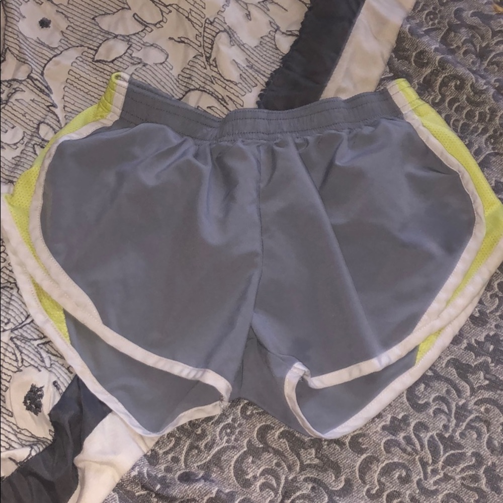 girls soffe gym shorts with small stain